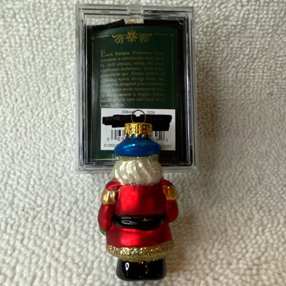 Unique Treasure Glass Hand Blown‎ Ornament Nutcracker Soldier Christmas Gift